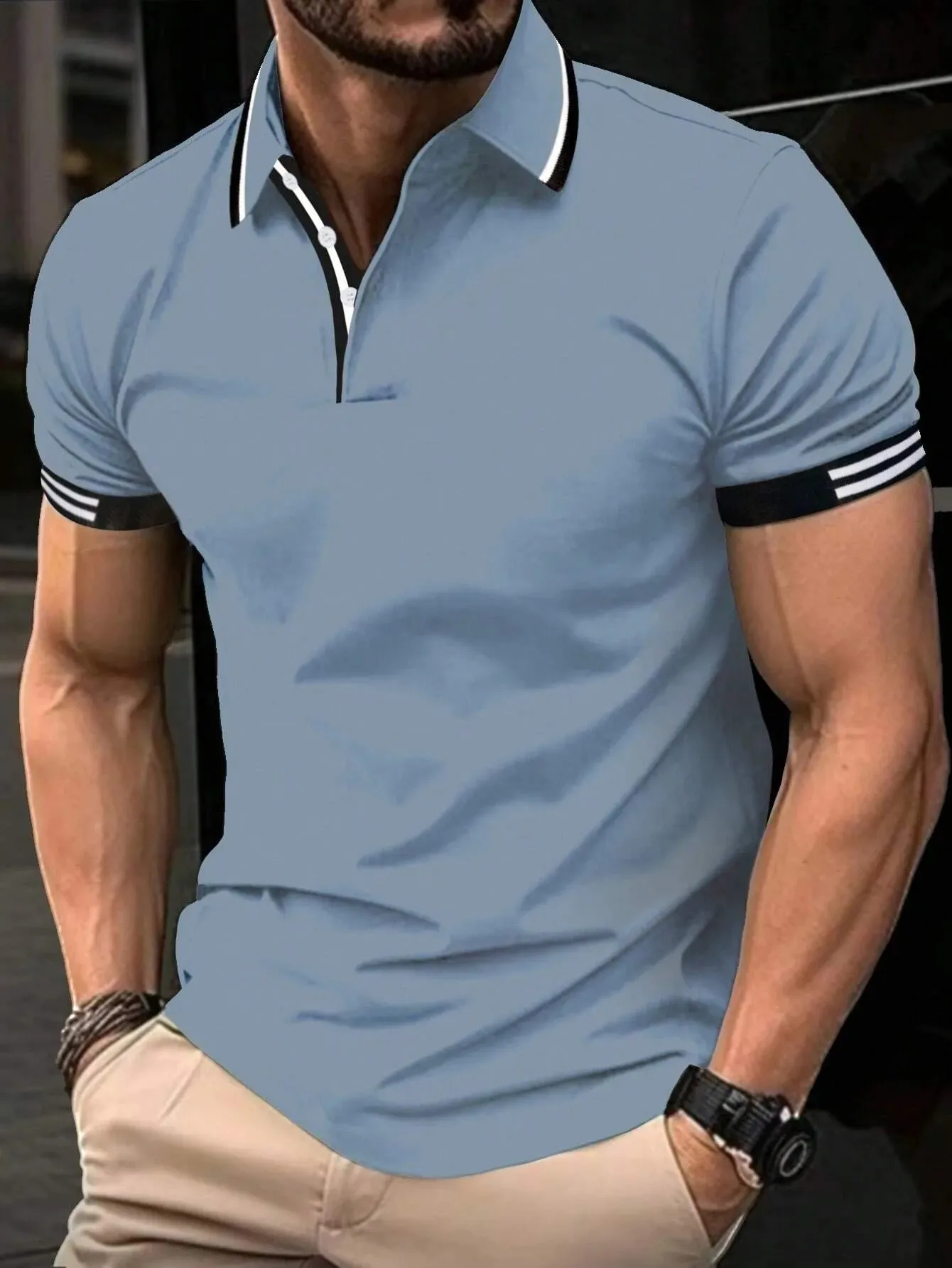 New Summer Selling Fashion Solid Men's Polo Short-Sleeved Shirt Business Leisure Sports Senior Luxury High-Quality T-Shirt
New Summer Selling Fashion Solid Men's Polo Short-Sleeved Shirt Business Leisure Sports Senior Luxury High-Quality T-Shirt