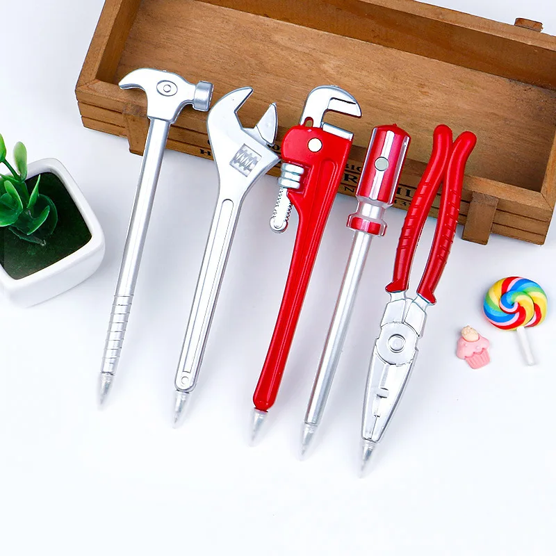 

12 Pcs Wholesale Hardware Wrench Pliers Screw Hammer Ballpoint Pens Creative Student Stationery Gift Cartoon Pen Accessories