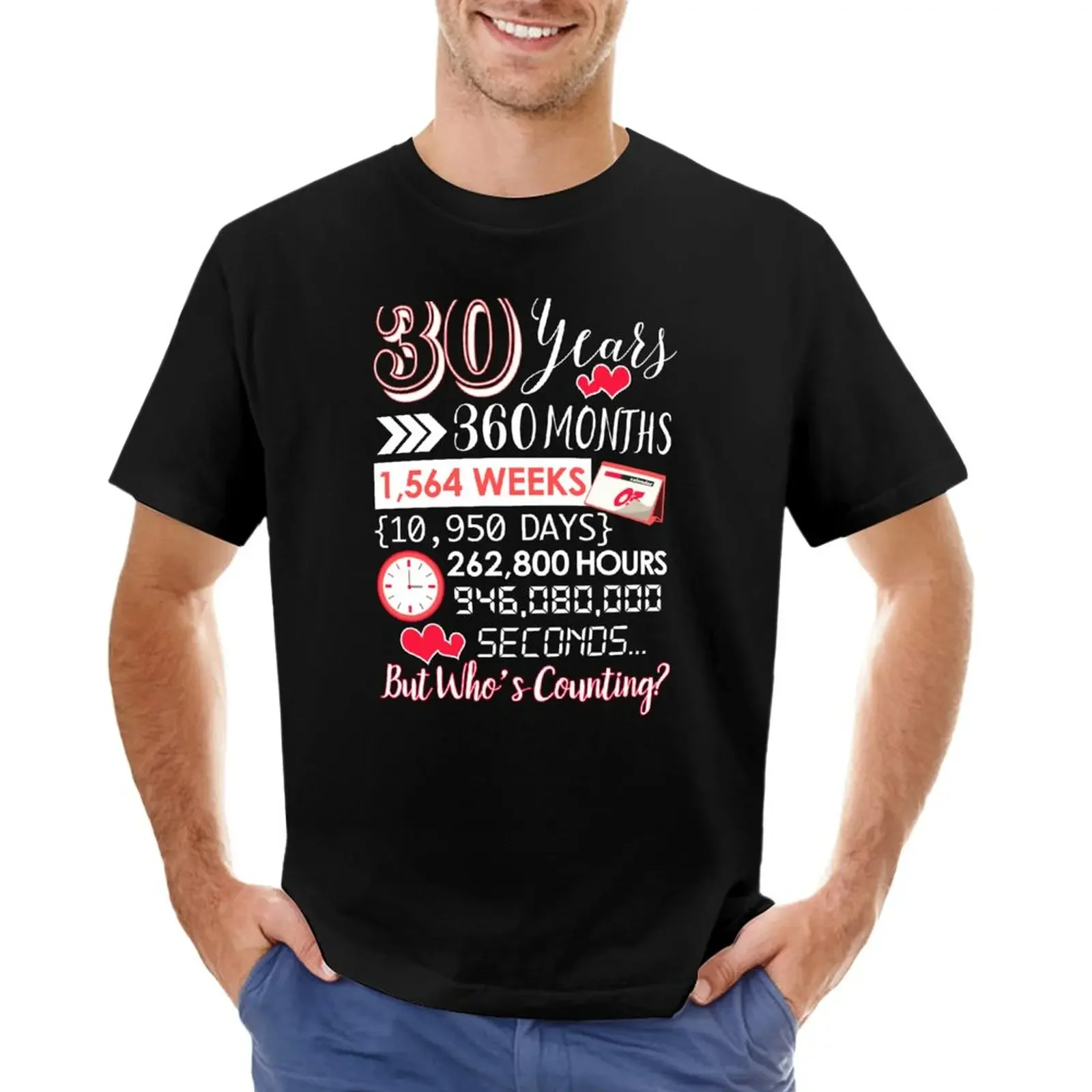 

30 Years of Marriage - Happily Married Couple - 30th Wedding Anniversary Gift T-Shirt summer top oversized t shirt men