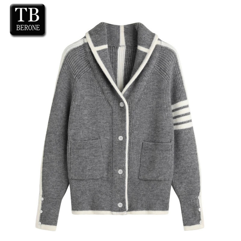 TB BERONE Men's Wool Sweater Autumn and Winter Brand Thom New Floral Cardigan V-neck Four-Bar Casual Outer Bottom Jacquard Knit
TB BERONE Men's Wool Sweater Autumn and Winter Brand Thom New Floral Cardigan V-neck Four-Bar Casual Outer Bottom Jacquard Knit