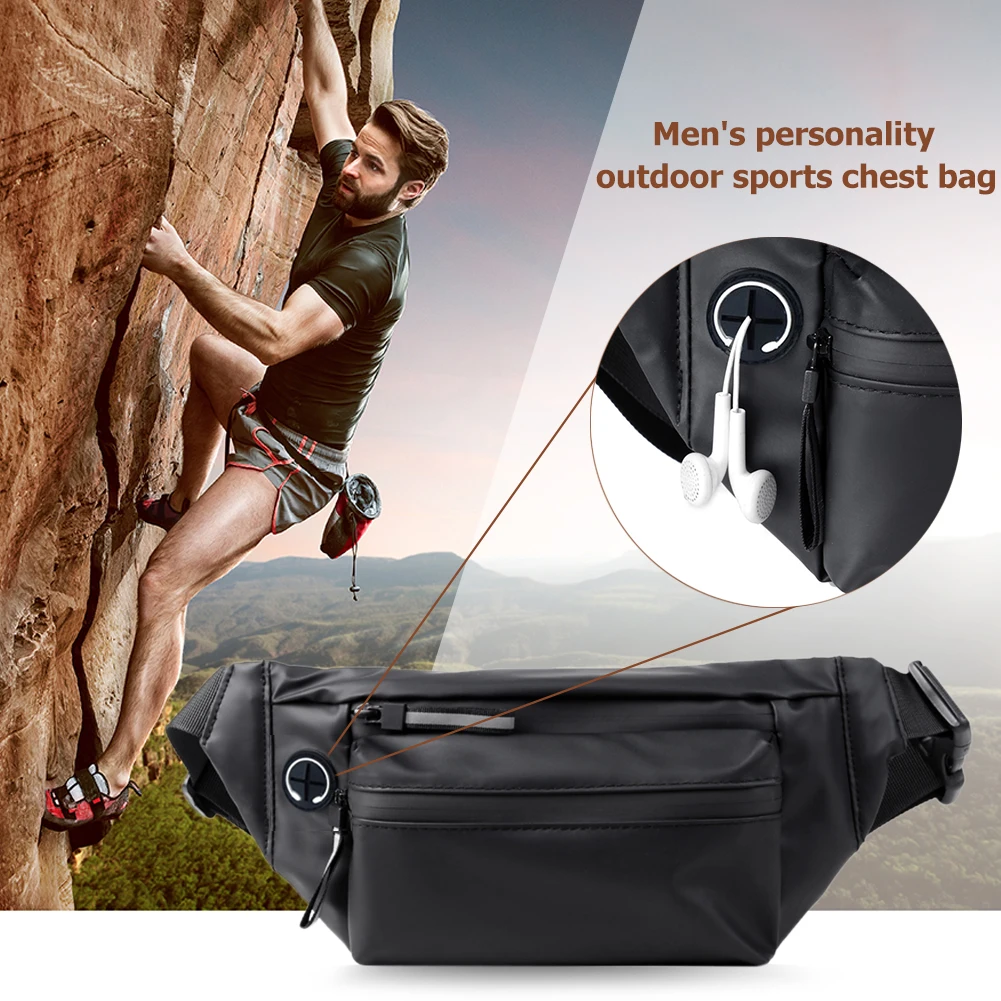 

Anti-theft Male Chest Bags Multi-Functional Fanny Pack Waterproof Reflective Strip Outdoor Sports Waist Bag Nylon Shoulder Bag