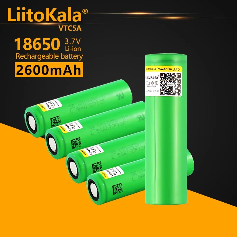 5PCS LiitoKala 2600mAh 18650 VTC5A High Drain 40A 3.7V Li-ion Rechargeable Battery For Flashlight Power Tools Torch Headlamp
5PCS LiitoKala 2600mAh 18650 VTC5A High Drain 40A 3.7V Li-ion Rechargeable Battery For Flashlight Power Tools Torch Headlamp