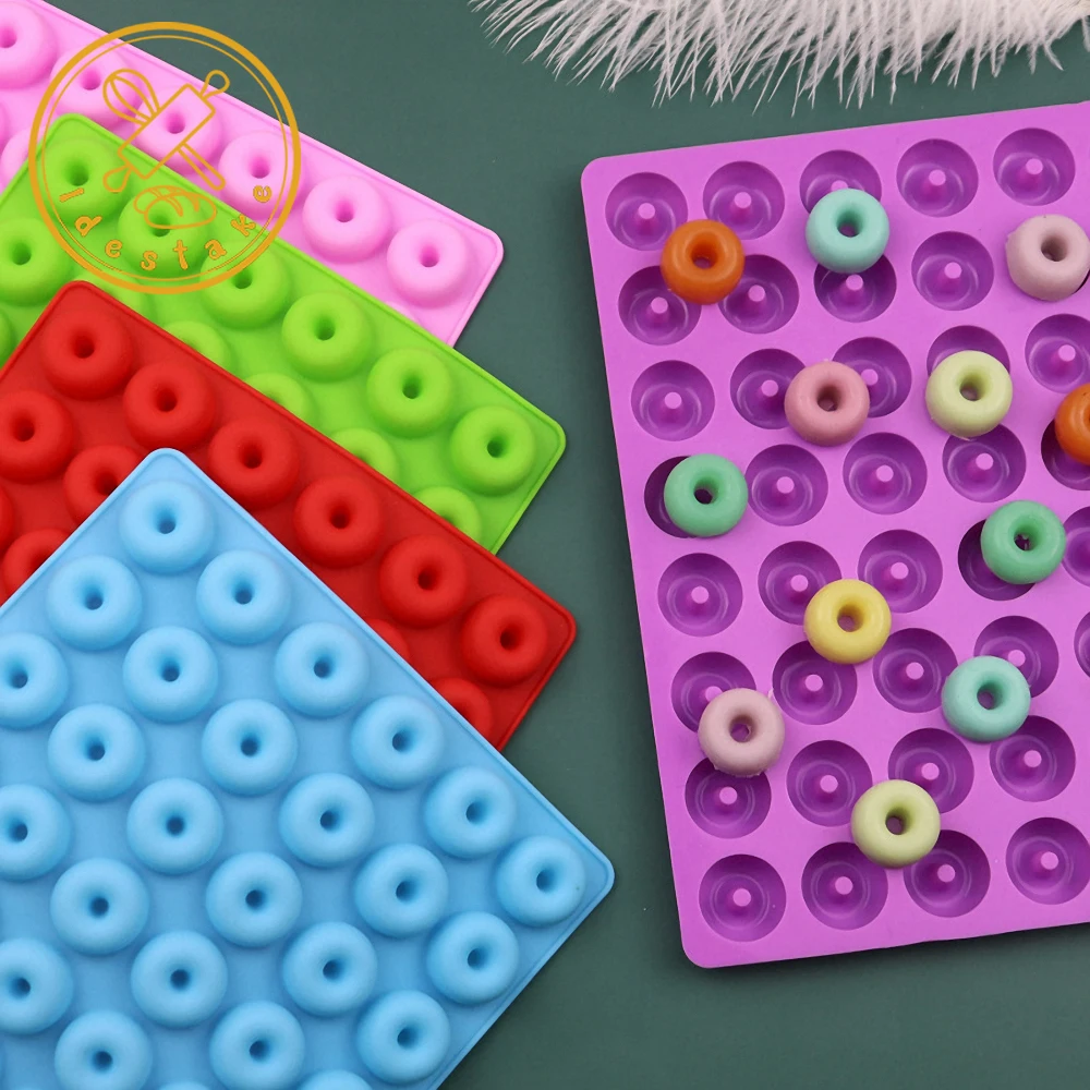 48 Cavity Mini Donut Silicone Chocolate Molds Non-stick Pastry Baking Tray Heat-resistant Reusable Donuts Maker Mould Bakeware | Дом и сад