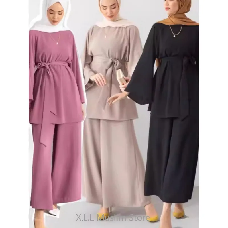 Eid Ramadan Turkey Dubai Kaftan Islam Clothing Muslim Top+Bottom For Women Modest Fashion Casual Set Ensemble Femme Musulmane
Eid Ramadan Turkey Dubai Kaftan Islam Clothing Muslim Top+Bottom For Women Modest Fashion Casual Set Ensemble Femme Musulmane