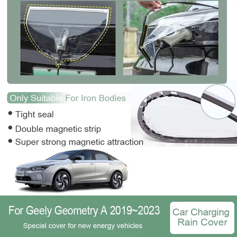 

Автомобильный дождевик для Geely Геометрия A Pro 2019 ~ 2023 2021, специальный зарядный штекер, новые энергичные Водонепроницаемые Дождевики, автомобильные аксессуары
