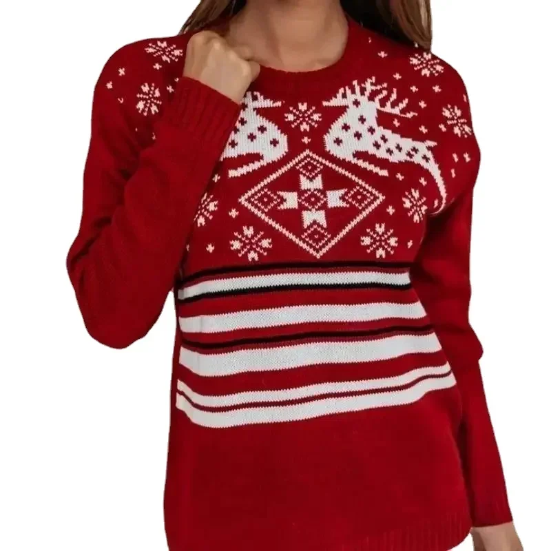 Christmas Sweater for Woman Casual Loose Knitwear Long Sleeve O Neck Elk Print Jumper Cute Soft Pullover Warm Thick Jacquard Top
Christmas Sweater for Woman Casual Loose Knitwear Long Sleeve O Neck Elk Print Jumper Cute Soft Pullover Warm Thick Jacquard Top