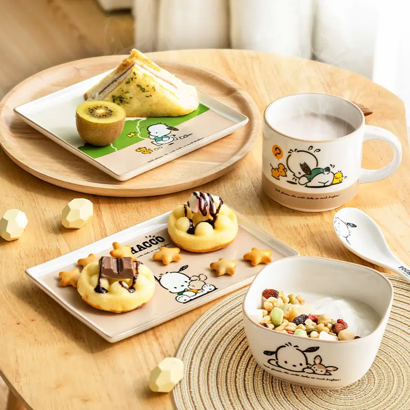 Pochacco Ceramic 6-Piece Set Cute Ins Rice Bowl Plate Spoon Combination Tableware Kawaii Anime Plush Toy for Girl Birthday Gift
Pochacco Ceramic 6-Piece Set Cute Ins Rice Bowl Plate Spoon Combination Tableware Kawaii Anime Plush Toy for Girl Birthday Gift