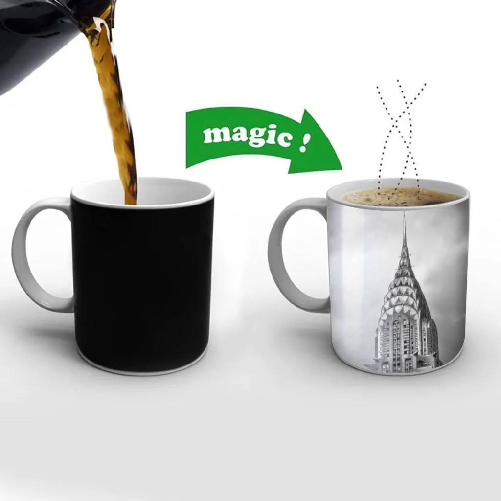 

New York Statue Of Liberty One Piece Coffee Mugs And Mug Creative Color Change Tea Cup Ceramic Milk Cups Novelty Gifts