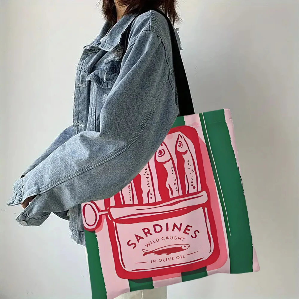 Sardine Graphic Tote Bag 7 S6867c775125b409b80c9dd950a9034fck