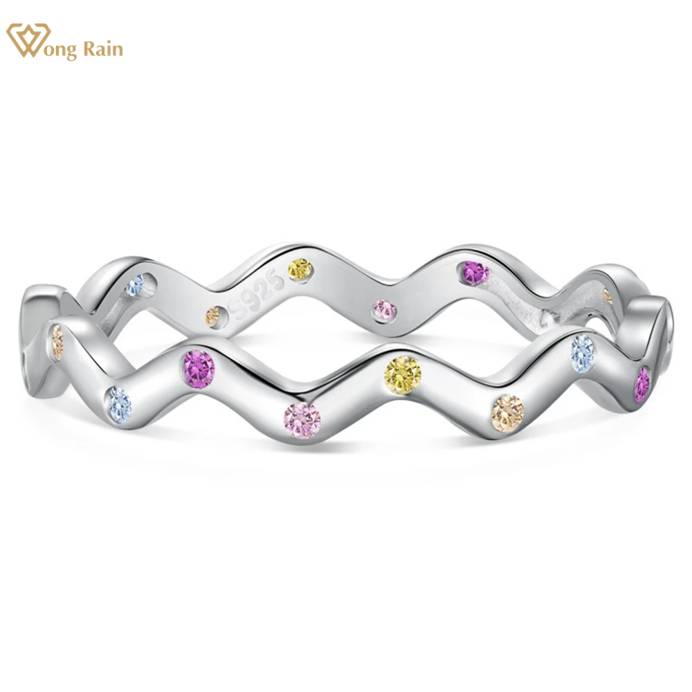 Wong Rain 100% 925 Sterling Silver Colorful Lab Sapphire Gemstone Fine Wavy Ring for Women Band Jewelry Wedding Gifts Wholesale
Wong Rain 100% 925 Sterling Silver Colorful Lab Sapphire Gemstone Fine Wavy Ring for Women Band Jewelry Wedding Gifts Wholesale
