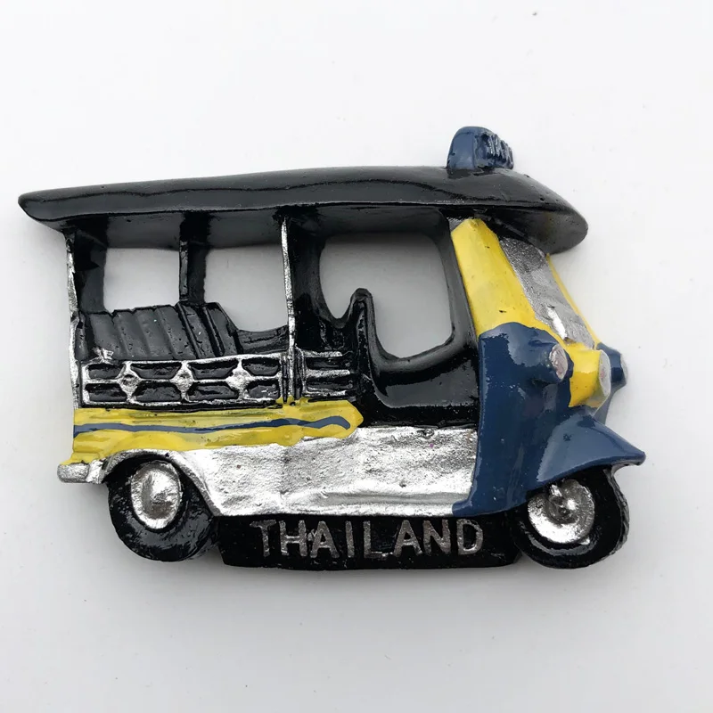 

Fridge Magnet Creative Thai Tug Car Crafts Cultural Landscape Decoration Message Stickers Tourism Souvenir