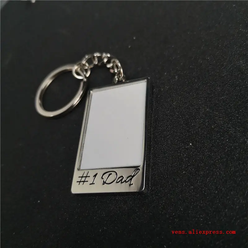 

sublimation metal no 1 dad blank keychains key ring for Father's Day hot transfer blank diy materials 15pcs/lot