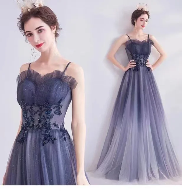 Blue Purple Prom Dresses Sexy Spaghetti Straps A-Line Shiny Applique Beading Sweetheart Lace Up Back Formal Party Evening Gowns
Blue Purple Prom Dresses Sexy Spaghetti Straps A-Line Shiny Applique Beading Sweetheart Lace Up Back Formal Party Evening Gowns