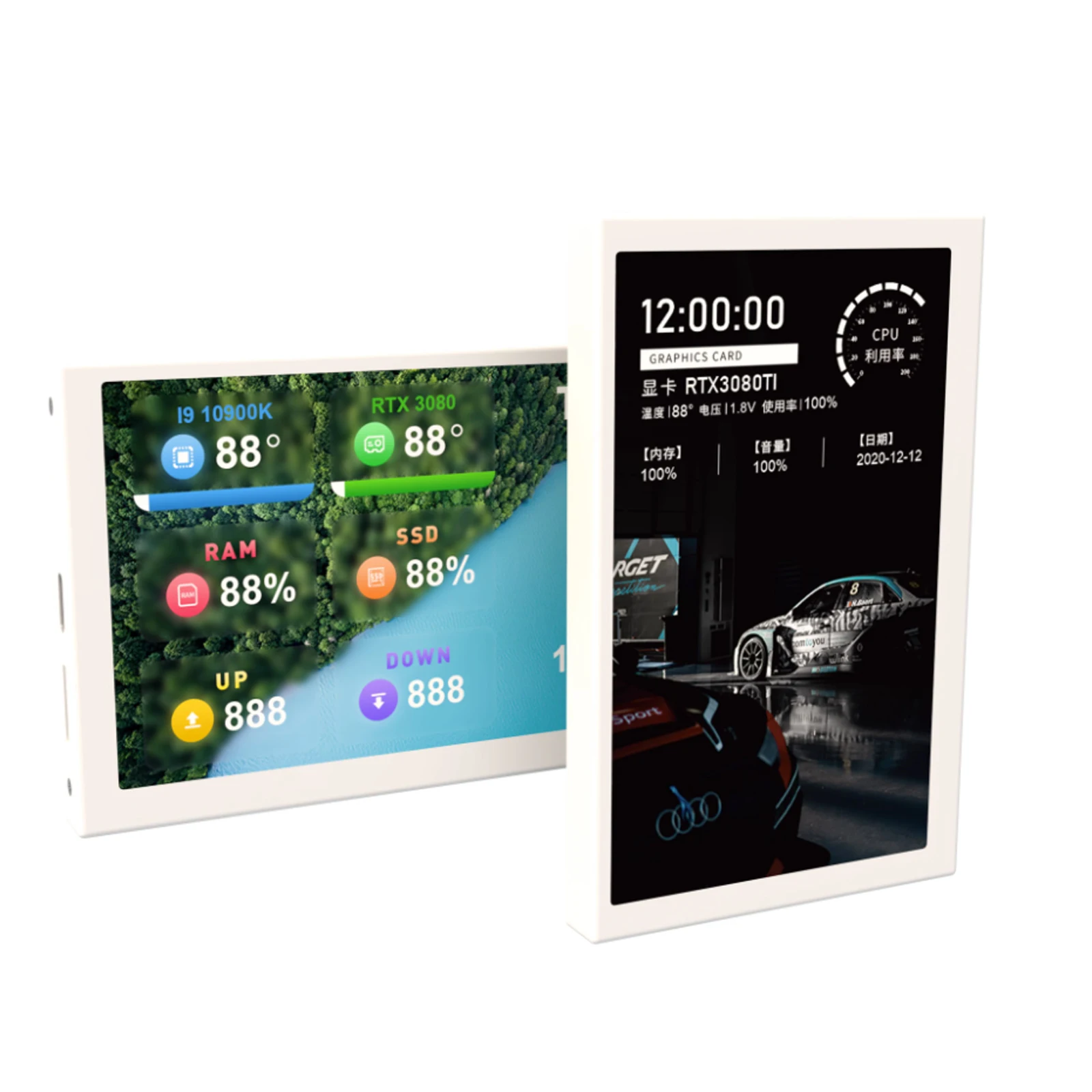 Generic 5 Inch 800x480 IPS USBC Computer Case Secondary Screen PC CPU RAM HDD Display TypeC