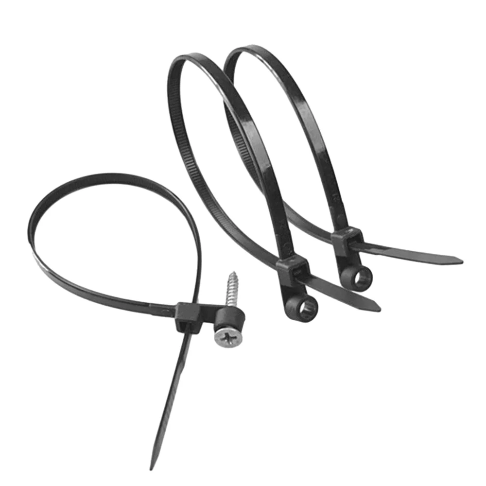 

100Pcs Nylon Cable Tie Wrap Bundle Tie Straps Fixed Cable Tie 4*150mm 4*200mm Nylon Cable Zip Ties with Screw Hole White Black