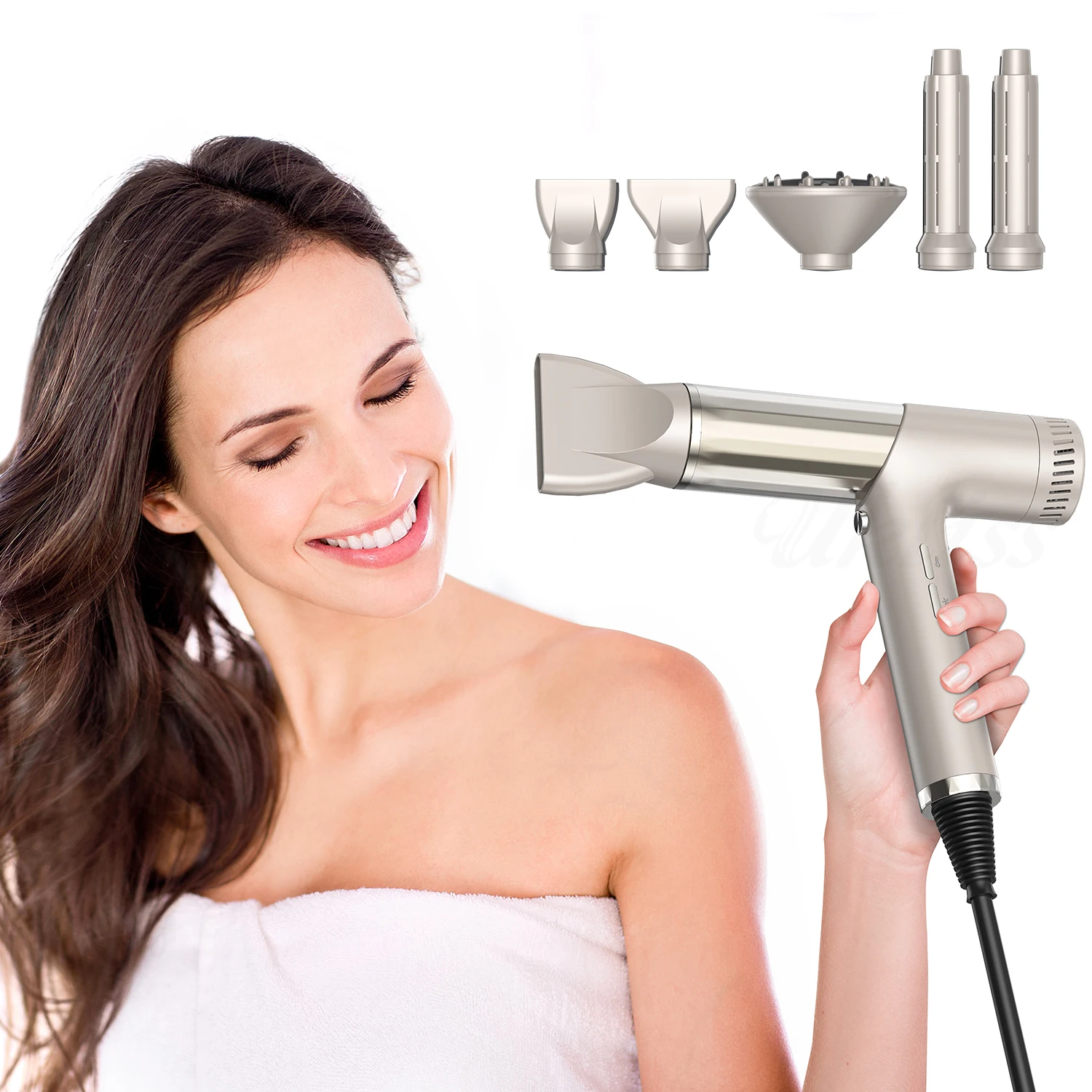 

5 In 1 Hair Dryer Air Curler High Speed 110000RPM Brushless Hairdryer Hairdryer Negative Ionic Hair Care Blow Dryer Curling Wand