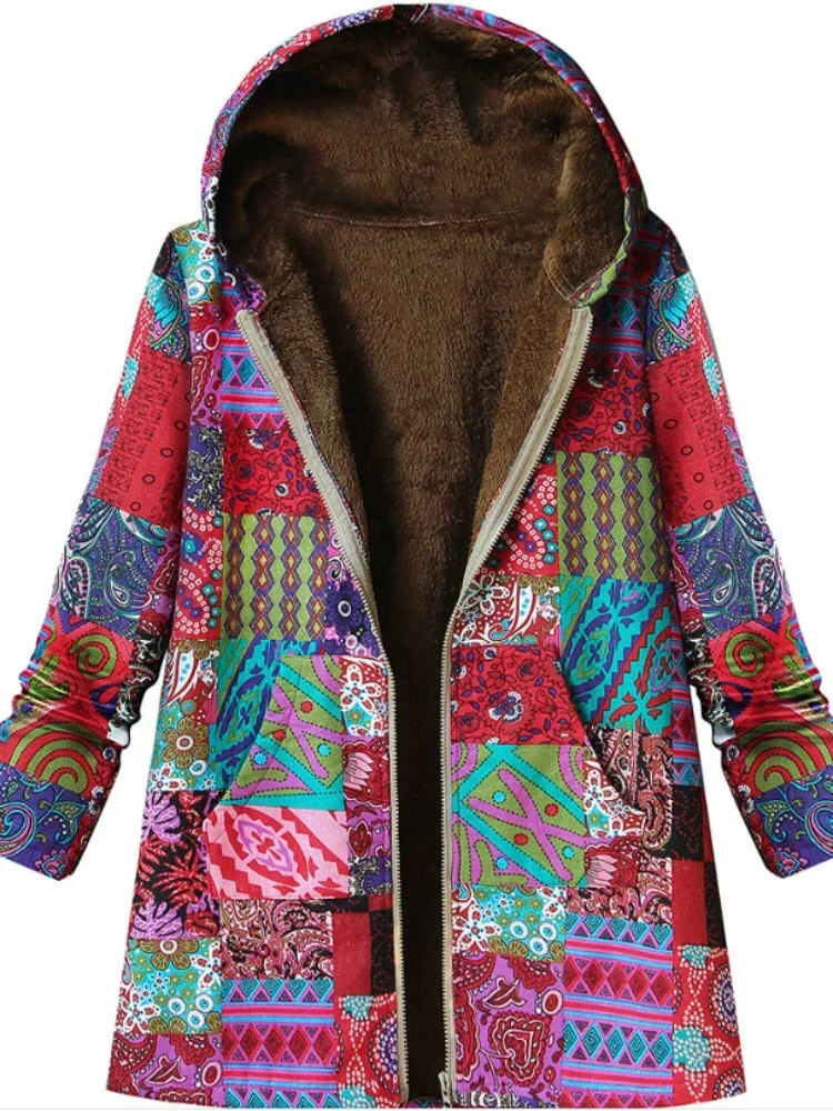 New Autumn Women's Clothing Jacket Retro Printed Thickened Hooded Long Sleeved Casual Zipper Cotton Linen Trench Coat for Women
New Autumn Women's Clothing Jacket Retro Printed Thickened Hooded Long Sleeved Casual Zipper Cotton Linen Trench Coat for Women