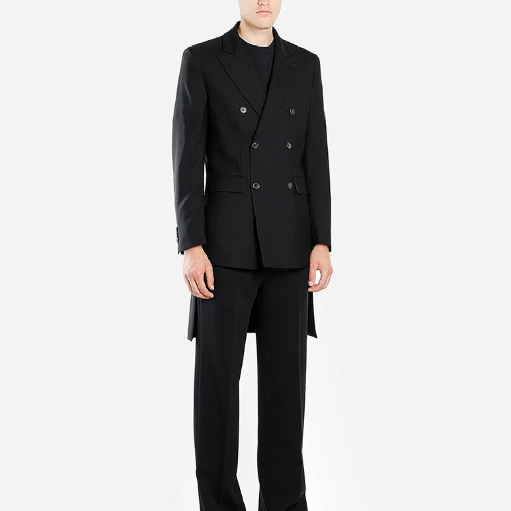 Мужской повседневный костюм из двух предметов, черный деловой костюм, двубортный пиджак для жениха и бракосочетания, 2024
Мужской повседневный костюм из двух предметов, черный деловой костюм, двубортный пиджак для жениха и бракосочетания, 2024