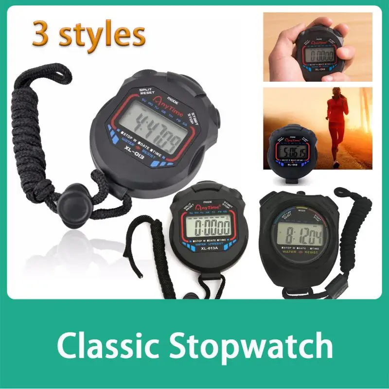 

Classic Digital Stopwatch XL-013 LCD Chronograph With Wristband Alarm AM PM 24H Clock Watch For Runner Sport