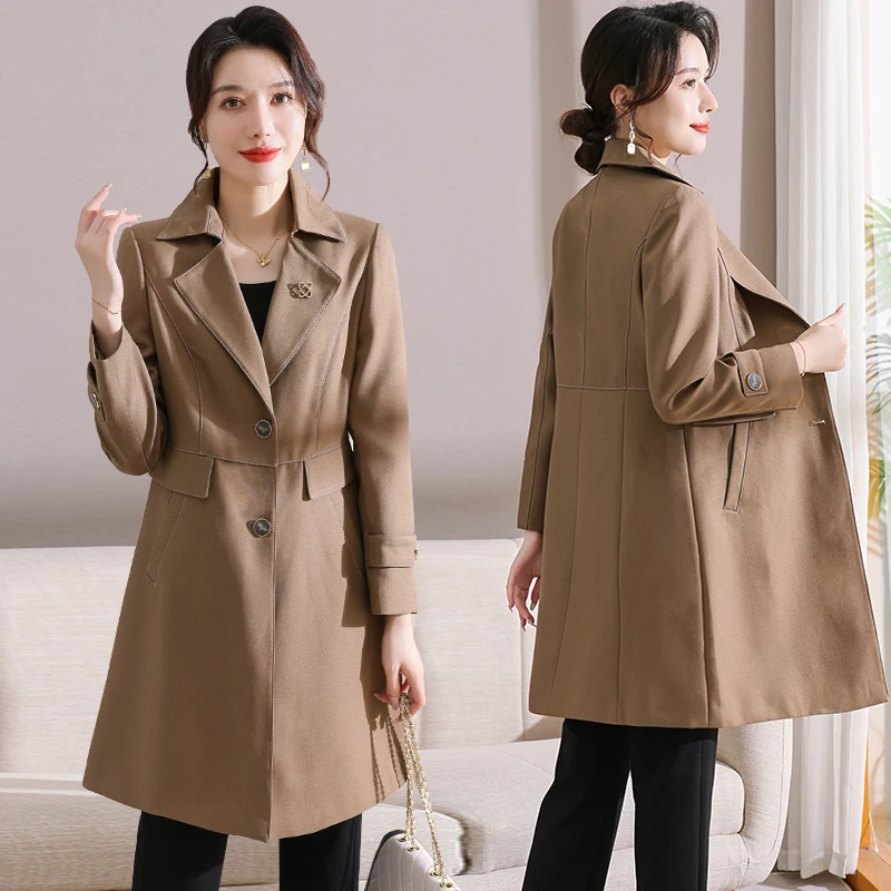 Single Breasted Mid-Long Trench Coat for Women, Female Overcoat, Windbreaker, New, Spring, Autumn, 2022
Single Breasted Mid-Long Trench Coat for Women, Female Overcoat, Windbreaker, New, Spring, Autumn, 2022