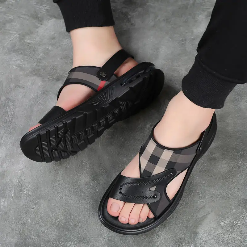 Sandals Men Trend Summer Outdoor Leisure Non-slip Beach Sandals Soft Sole Dual-purpose Men Leather Sandals
Sandals Men Trend Summer Outdoor Leisure Non-slip Beach Sandals Soft Sole Dual-purpose Men Leather Sandals