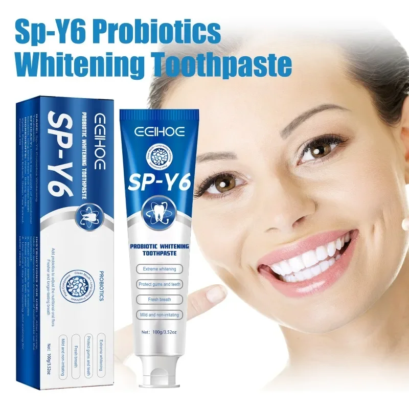 

Probiotic Whitening Toothpaste removal Tooth Stains Fresh Breath Improve Yellow Teeth Tartar Deep Cleansing oral odor gum care