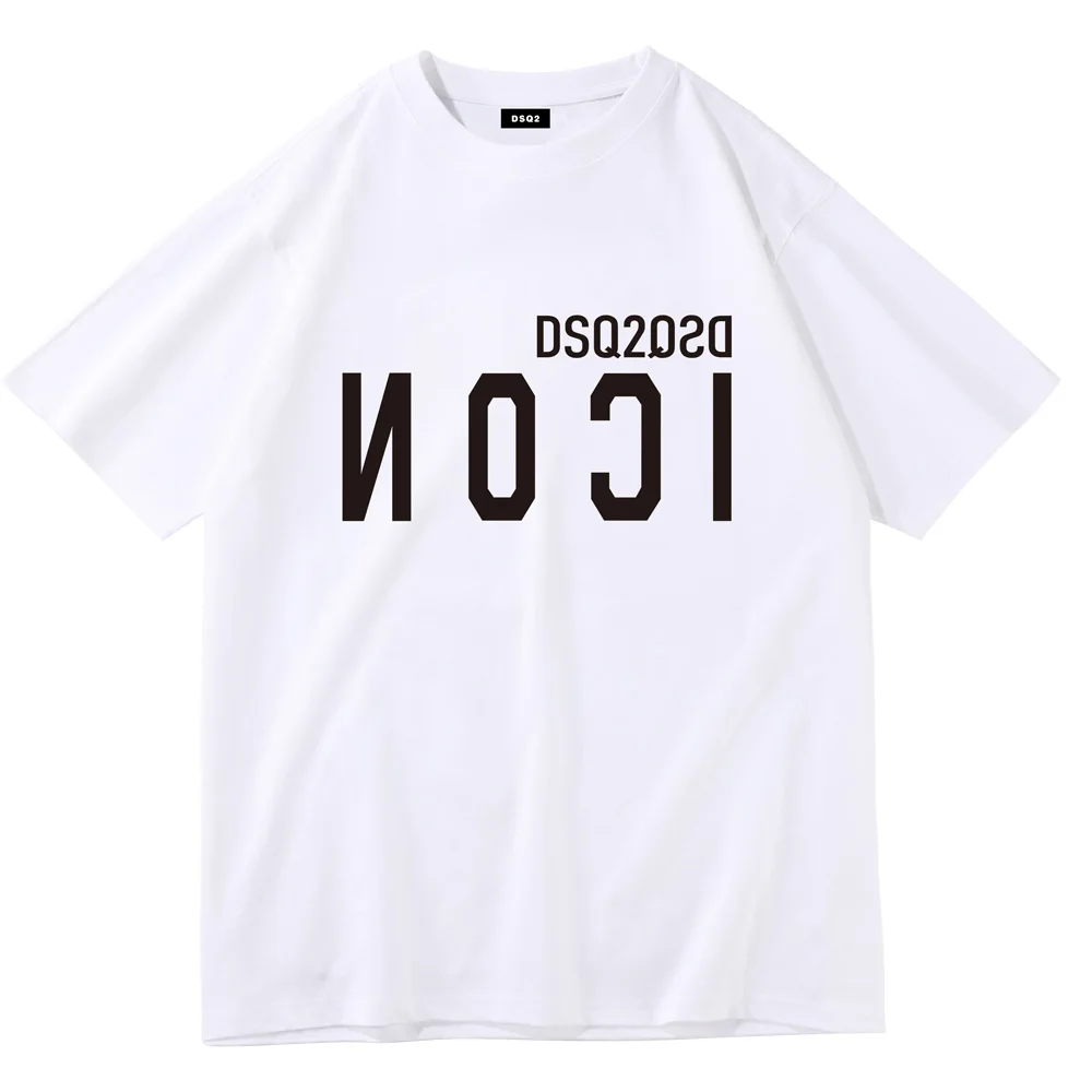 

DSQ2 ICON DSQICON2 DSQ D2 Mens Printed T Shirts Brand Classic Fashion Trend for Simple Street Short Sleeve