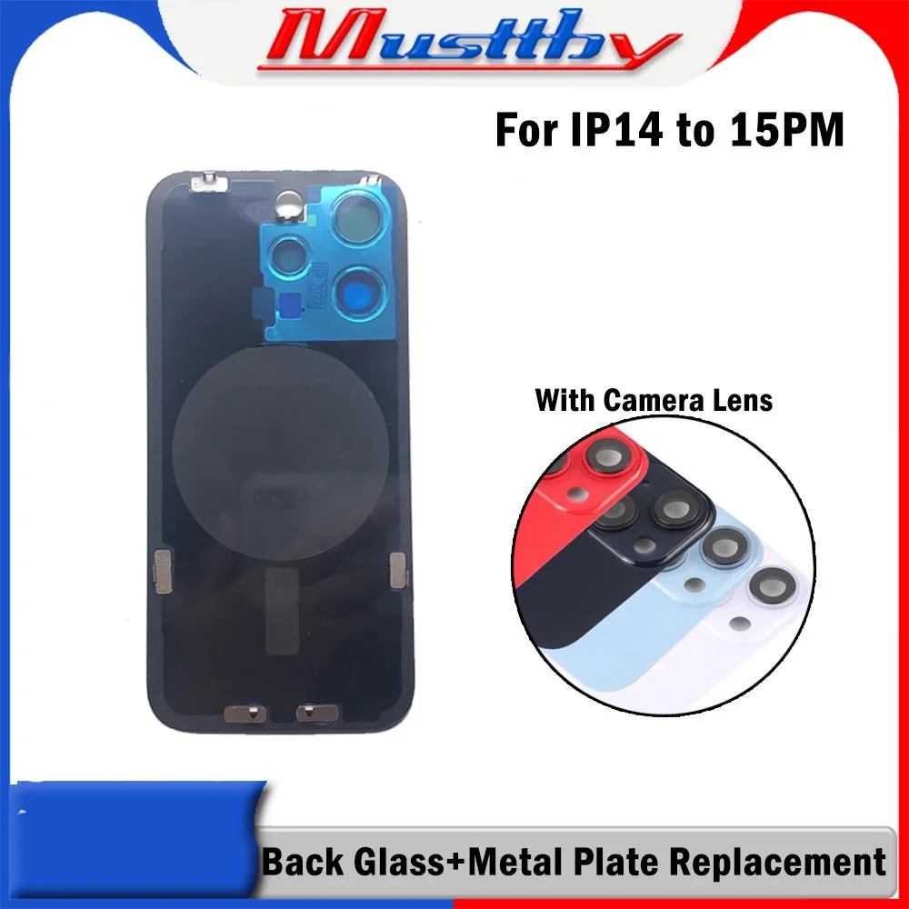 Musttby 1Pc For iPhone 15 pro max 14pro Back Glass Assembly With Metal Frame Camera Lens Shield Rear Battey Door Replacement
Musttby 1Pc For iPhone 15 pro max 14pro Back Glass Assembly With Metal Frame Camera Lens Shield Rear Battey Door Replacement