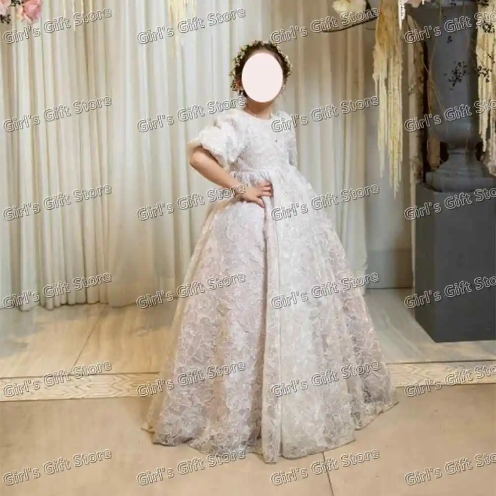 

Stunning Ivory Lace and Light Pink Line Sister Of The Bride Gown From Exquisite Girl Gowns Teen Childrens First Communion Gown