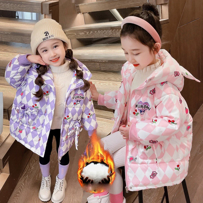Kawaii Sanrioed Kuromi Милая мультяшная детская одежда с хлопковой подкладкой зимняя пуховая куртка средней длины для девочек утепленная теплая куртка
Kawaii Sanrioed Kuromi Милая мультяшная детская одежда с хлопковой подкладкой зимняя пуховая куртка средней длины для девочек утепленная теплая куртка