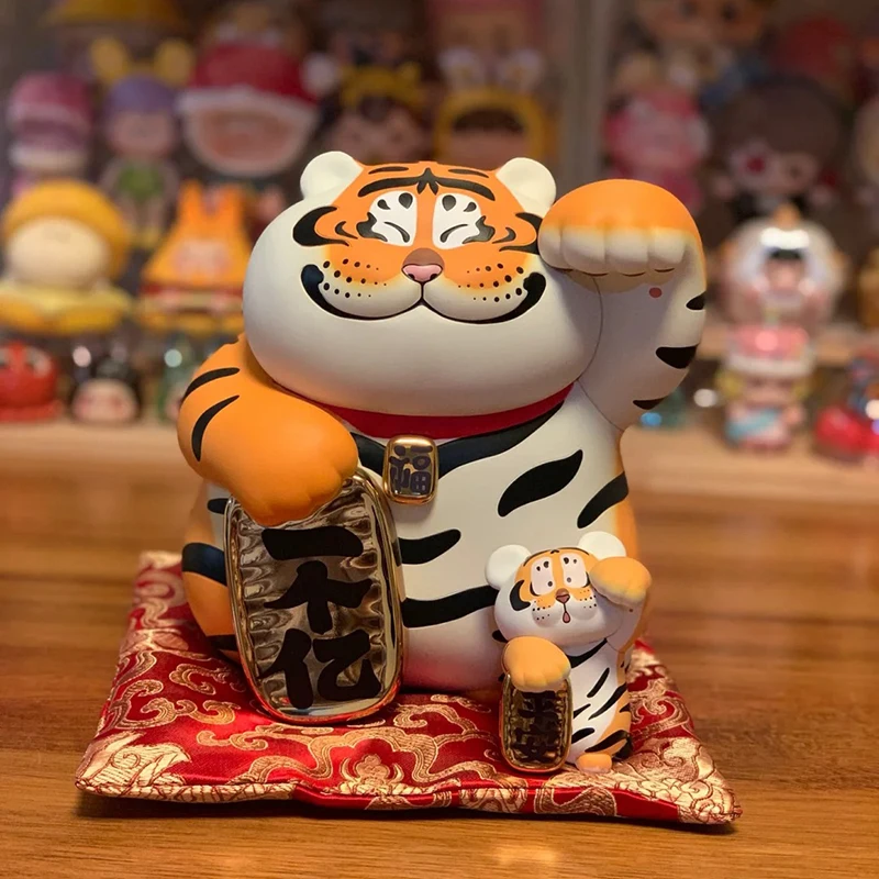 

Fat Tiger Plus Lucky Cat Zhaocai Cat Panghu With Baby Figurine Animal Figure One Hundred Million Safe Gift Box Mascot Decoration