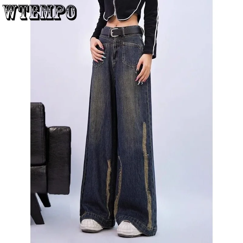 Retro Straight Leg Jeans for Women's Spring New Vintage Loose Leg Mop Pants
Retro Straight Leg Jeans for Women's Spring New Vintage Loose Leg Mop Pants