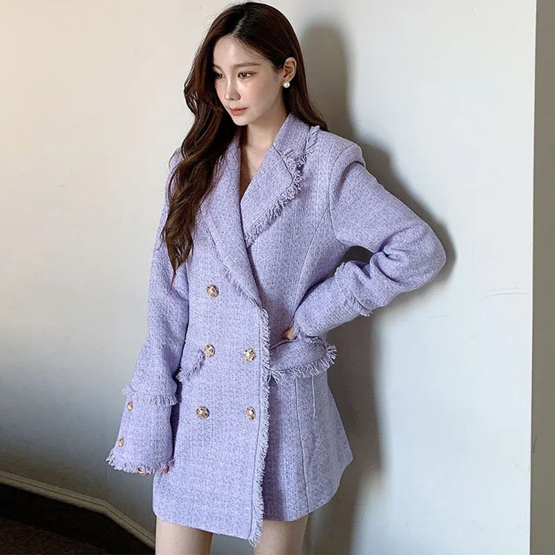 Women Fashion Plaid Checked Tweed Blazer Coat Vintage Long Sleeve Flap Pockets Female Double Breasted Winter Outerwear
Women Fashion Plaid Checked Tweed Blazer Coat Vintage Long Sleeve Flap Pockets Female Double Breasted Winter Outerwear