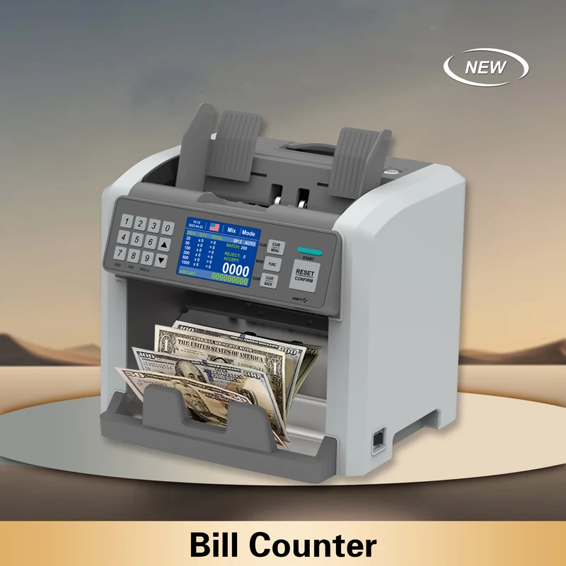 

1000 Pcs/Min Money Counter Business Cash Register Bills Counterfeit Bill Detector 2 CIS/UV/MG/IR/DD/SN Function Bank Store