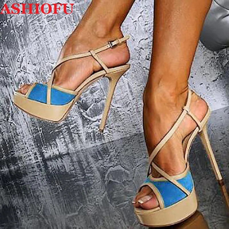 ASHIOFU Handmade New Simple Ladies High Heels Sandals Cross-buckle Strap Summer Shoes Slingback Party Prom Fashion Sandals Shoes
ASHIOFU Handmade New Simple Ladies High Heels Sandals Cross-buckle Strap Summer Shoes Slingback Party Prom Fashion Sandals Shoes