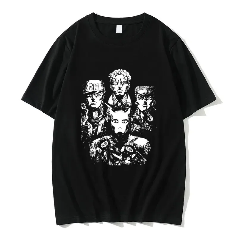 

Manga Loose T-shirts Male Japan Anime Jojo Bizarre Adventure T-shirt Jotaro Star Platinum Print Tshirt Men Women Fashion Tees