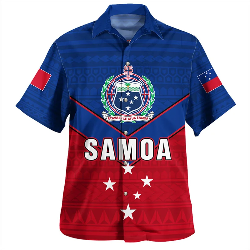

Harajuku Summer 3D American Samoa Tribal Coat Of Arm Printing Shirts Men Fashion Streetwear Short Shirts Cool SAMOA Top Clothing
