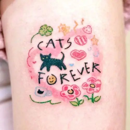 

Милая тату-наклейка с розовым сердцем для женщин и мужчин, временные татуировки с буквами и черными кошками, наклейки с искусственными татуировками в стиле панк, дешевые товары, художественный фестиваль