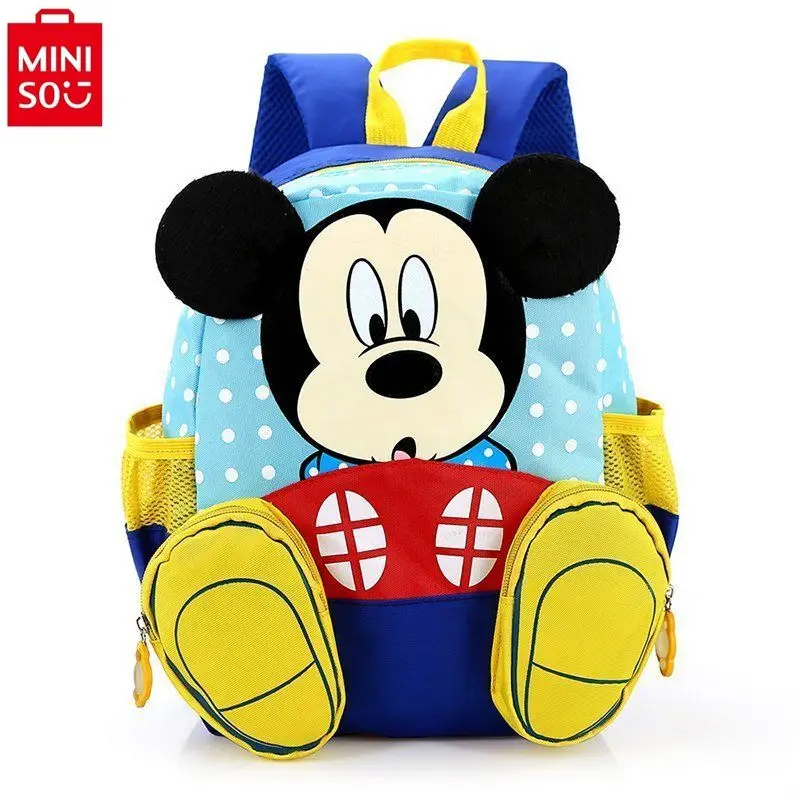 

MINISO Disney Cartoon Mickey Minnie Lightweight Comfortable Shoulder Strap Cute and Sweet Children's Backpack