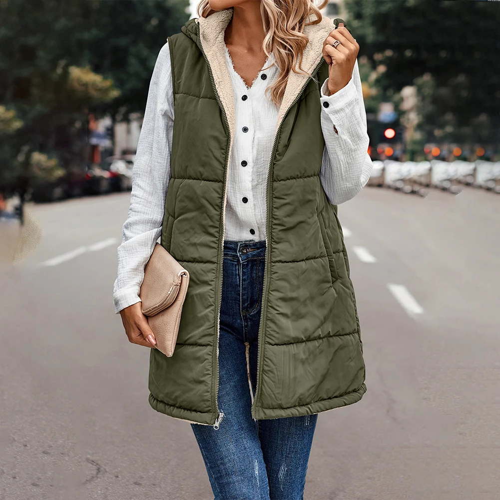 Womens Warm Winter Jacket Tops Regular Sleeveless Solid Color Daily Hooded Coat Hooded Vest Comfortable Solid Women‘s Coats
Womens Warm Winter Jacket Tops Regular Sleeveless Solid Color Daily Hooded Coat Hooded Vest Comfortable Solid Women‘s Coats