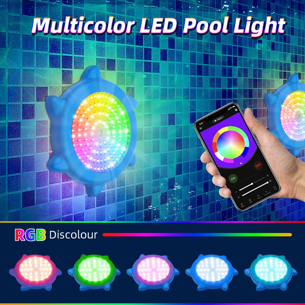 

Submersible LED Lights With APP Control, Music Sync Color Changing 12V Pool Lights Submersible LED Lights With APP Control Music