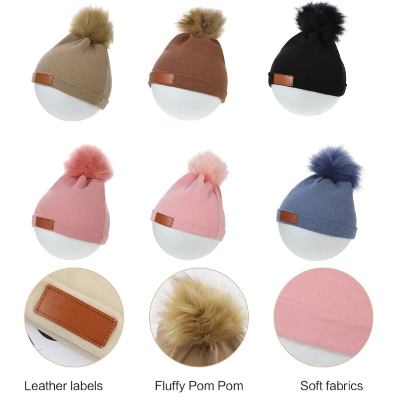 

Elastic Hat Soft Baby Bonnet Cap Big Pompoms Hat Winter Warm Hairball Hat Beanie Cap for Baby Infant Toddler Newborn