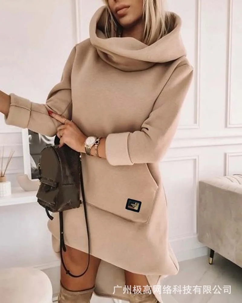 2023 Fashion Women's Pocket Long Sleeve High Neck Hooded Mid length Sweater Autumn and Winter New Style
2023 Fashion Women's Pocket Long Sleeve High Neck Hooded Mid length Sweater Autumn and Winter New Style