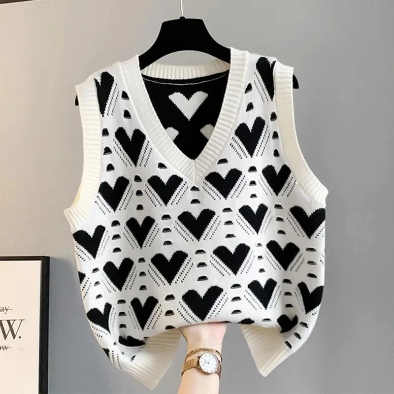 Spring Fashion Loose Knitted Vest Sweater Casual V Neck Sleeveless Thick Sweater Vest Female Waistcoat Chic Tops korean sweaters
Spring Fashion Loose Knitted Vest Sweater Casual V Neck Sleeveless Thick Sweater Vest Female Waistcoat Chic Tops korean sweaters