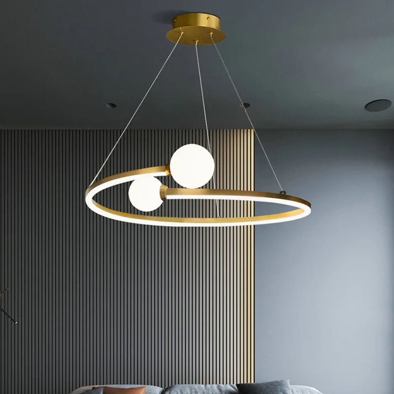 

Люстры для столовой, прозрачный стеклянный шар из пузырьков, гостиная, современная люстра из искусственного кольца, скандинавский дизайнерский светильник для спальни