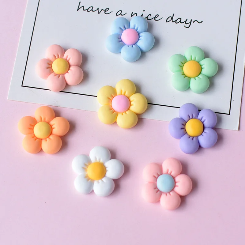 

20 Pcs New Cute Cartoon Versatile Little Fresh Flower Series Resin Scrapbook Diy Jewelry Children Gift Hairpin Accessories B86