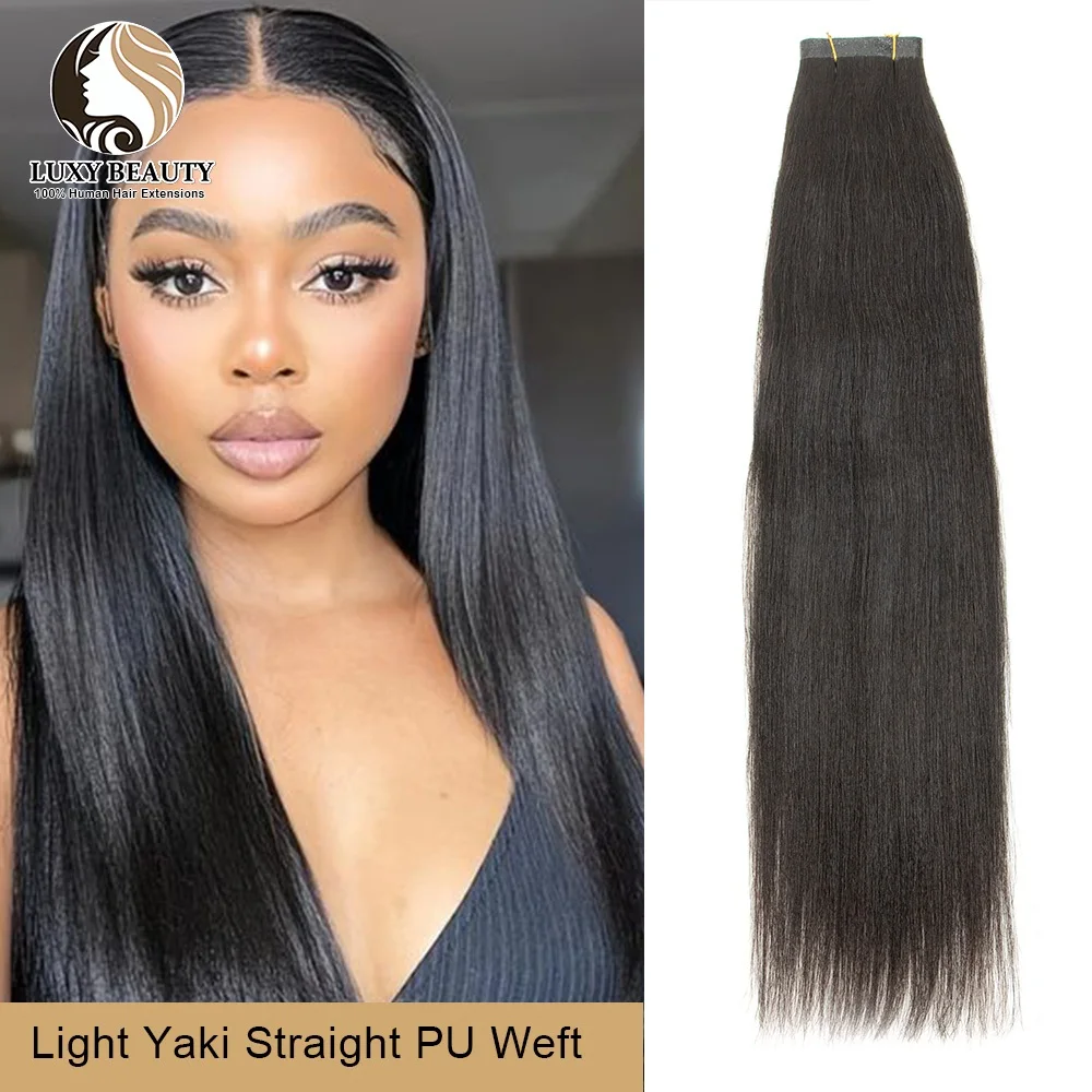 Long Yaki Straight Tape Weft Human Hair Extensions Black Women Natural Invisible PU Skin Flat Weft Hair Bundles Sewing In Hair
Long Yaki Straight Tape Weft Human Hair Extensions Black Women Natural Invisible PU Skin Flat Weft Hair Bundles Sewing In Hair