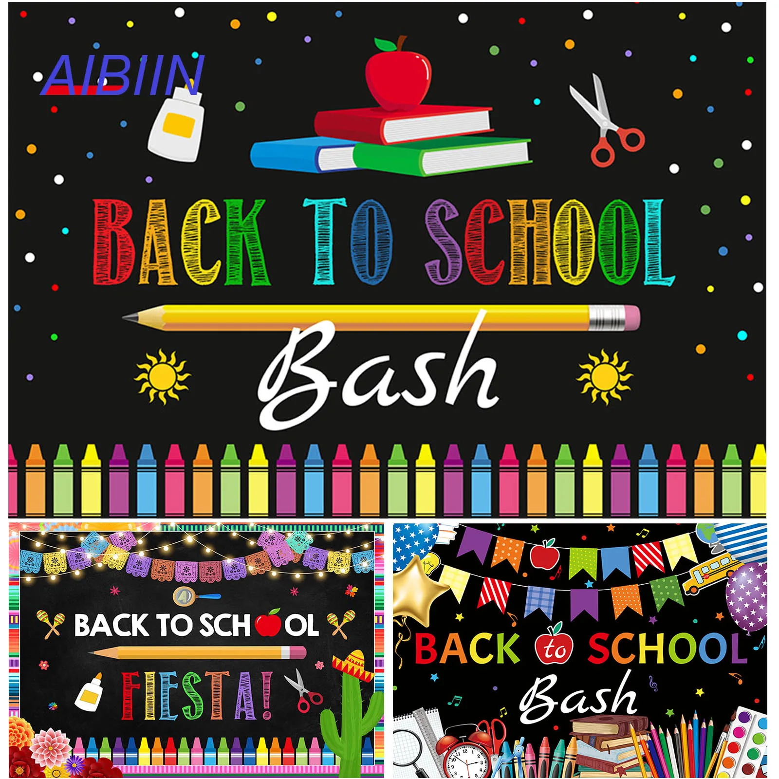 AIBIIN Back to School Bash Photography Backdrops Chalkboard Colorful Pens First Day of School Classroom Party Decoration Poster
AIBIIN Back to School Bash Photography Backdrops Chalkboard Colorful Pens First Day of School Classroom Party Decoration Poster