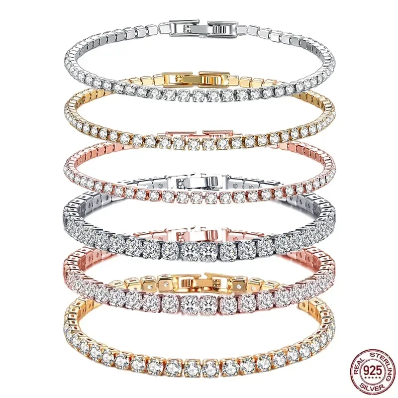 New 925 Sterling Silver Hip Hop Fashion Women's Tennis Bracelet Rose Gold Shining Cubic zirconia Bracelet Wedding Jewelry Gift
New 925 Sterling Silver Hip Hop Fashion Women's Tennis Bracelet Rose Gold Shining Cubic zirconia Bracelet Wedding Jewelry Gift