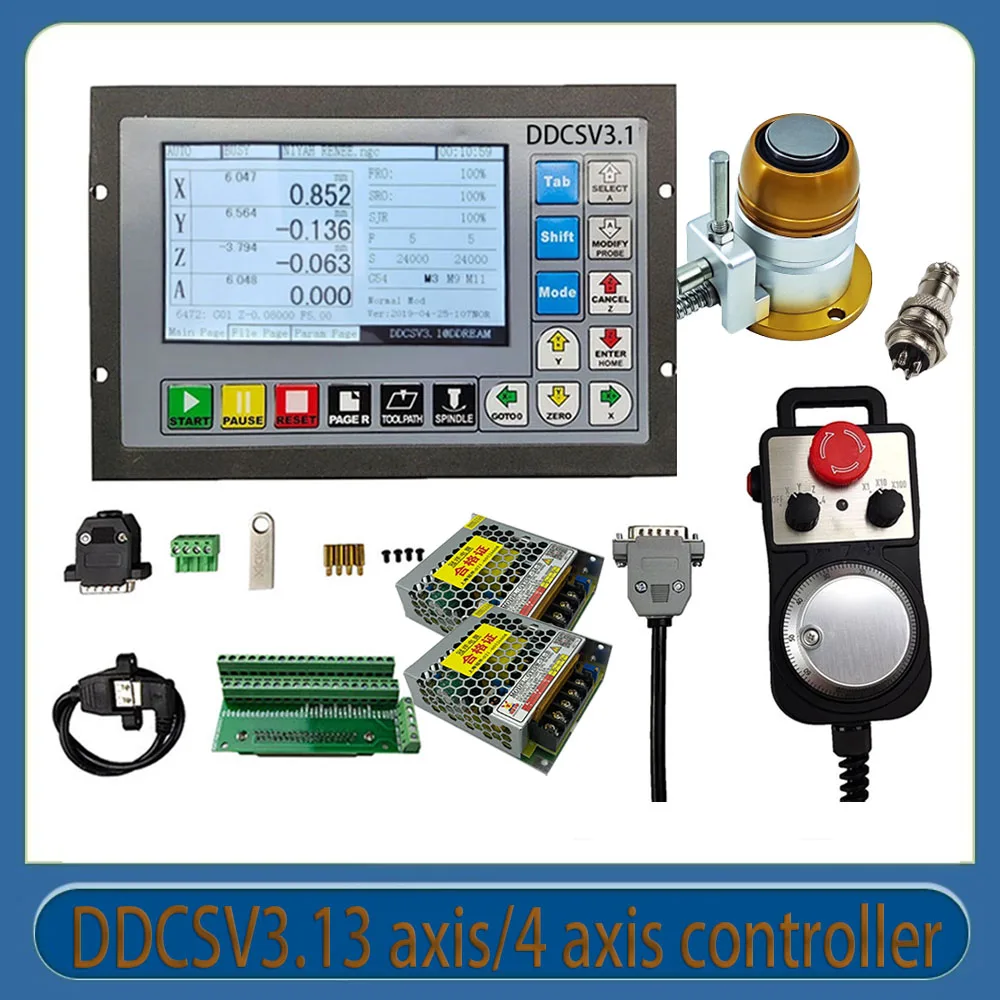 Автономный контроллер Ddcsv3.1, 3/4 осей, G-код, ЧПУ, 4 оси, Аварийная остановка, Mpg ручное колесо, датчик зонда Z, 75w24v 
Автономный контроллер Ddcsv3.1, 3/4 осей, G-код, ЧПУ, 4 оси, Аварийная остановка, Mpg ручное колесо, датчик зонда Z, 75w24v